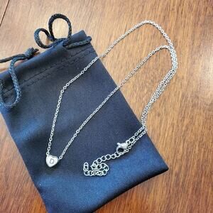 Heart initial necklace‎ small child